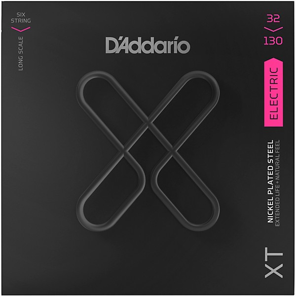 D'Addario XT Nickel-Plated Steel Bass Strings, Light, 6-String, 32-130