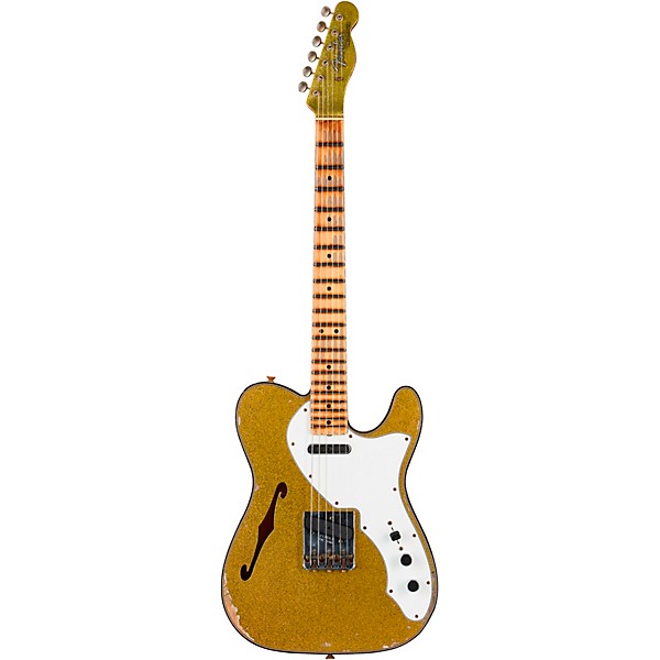 Fender Custom Shop '60s Custom Telecaster Thinline Relic Limited-Edition Electric Guitar Chartreuse Sparkle