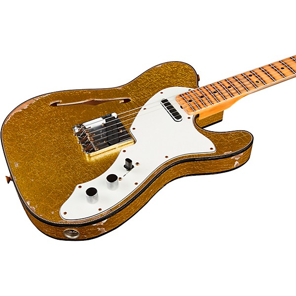 Fender Custom Shop '60s Custom Telecaster Thinline Relic Limited-Edition Electric Guitar Chartreuse Sparkle