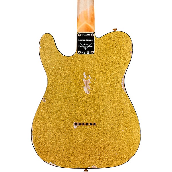 Fender Custom Shop '60s Custom Telecaster Thinline Relic Limited-Edition Electric Guitar Chartreuse Sparkle