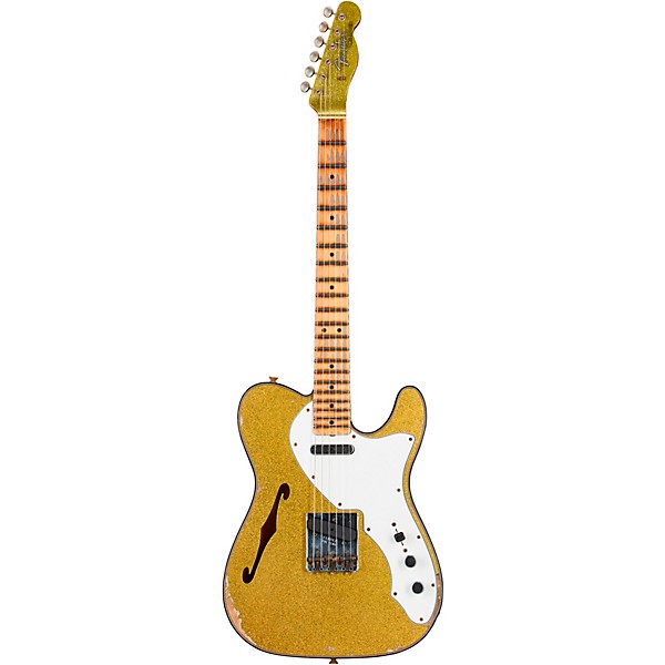 Fender Custom Shop '60s Custom Telecaster Thinline Relic Limited-Edition Electric Guitar Chartreuse Sparkle