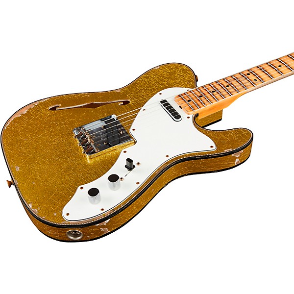 Fender Custom Shop '60s Custom Telecaster Thinline Relic Limited-Edition Electric Guitar Chartreuse Sparkle