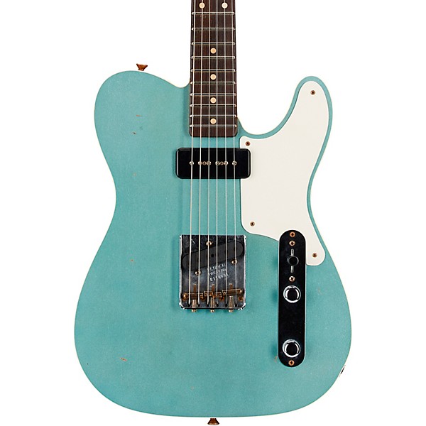 Fender Custom Shop P90 Mahogany Telecaster Limited-Edition Electric Guitar Aged Firemist Silver