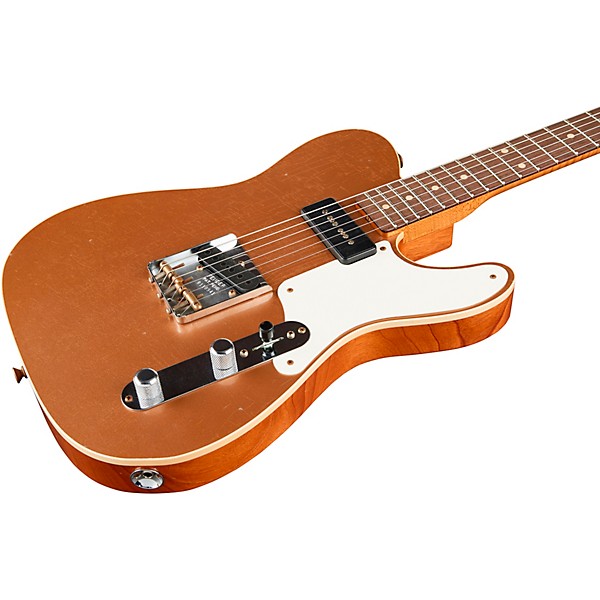 Fender Custom Shop P90 Mahogany Telecaster Limited-Edition Electric Guitar Aged Natural with Aged Firemist Gold Top
