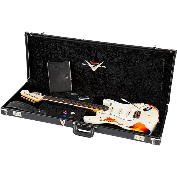 Platinum Fender Custom Shop Aged Olympic White over 3-Color