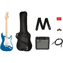 Open Box Squier Affinity Series Stratocaster HSS Electric Guitar Pack with Fender Frontman 15G Amp Level 2 Lake Placid Blue 194744405938