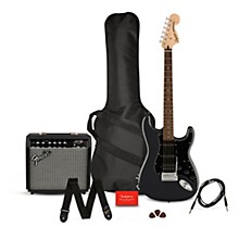 Squier Affinity Series Stratocaster HSS Electric Guitar Pack With Fender Frontman 15G Amp Charcoal Frost Metallic