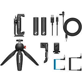 Sennheiser XSW-D Portable Lav Mobile Kit With XSW-D Portable Lavalier Set, Manfrotto PIXI Mini Tripod and Smartphone Clamp