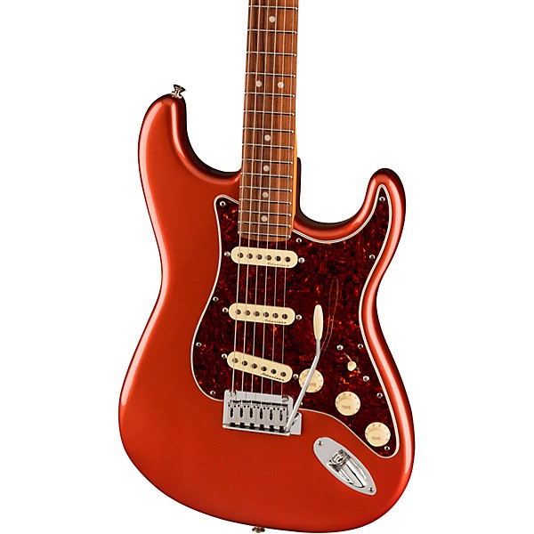 Fender Player Plus Stratocaster Pau Ferro Fingerboard Electric Guitar Aged Candy Apple Red