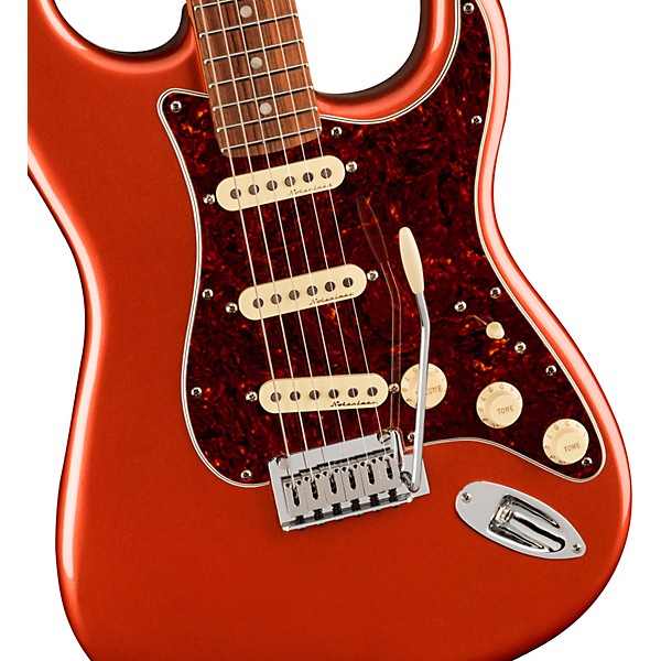 Fender Player Plus Stratocaster Pau Ferro Fingerboard Electric Guitar Aged Candy Apple Red