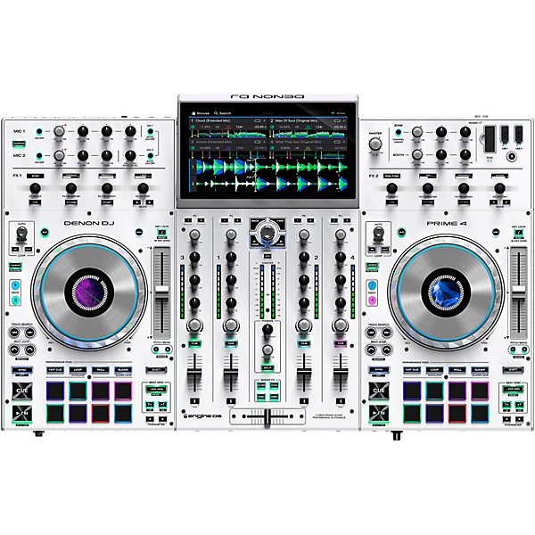 Denon DJ Prime 4 Professional 4-Channel DJ Controller (White