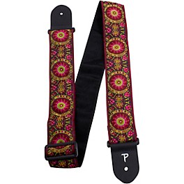 Perri's Woven Jacquard Guitar Strap Mandala - Burgundy 2.5 in.