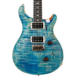 PRS Wood Library Custom 24 10-Top with Pattern Thin Neck and Ebony Fretboard Faded Blue Jean