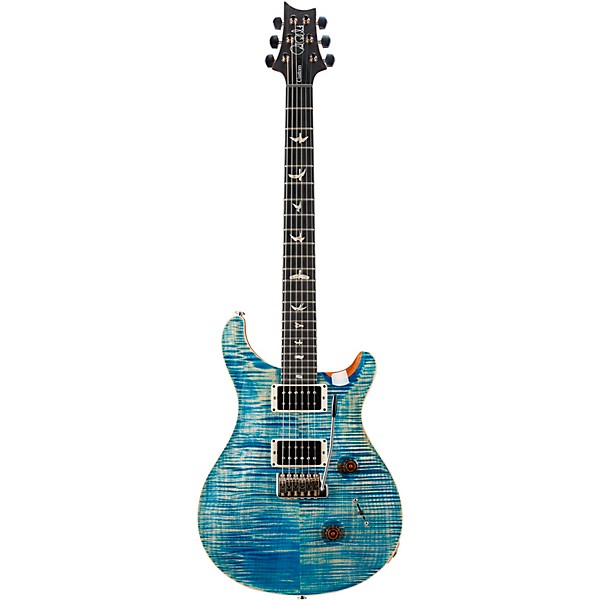 PRS Wood Library Custom 24 10-Top with Pattern Thin Neck and Ebony Fretboard Faded Blue Jean