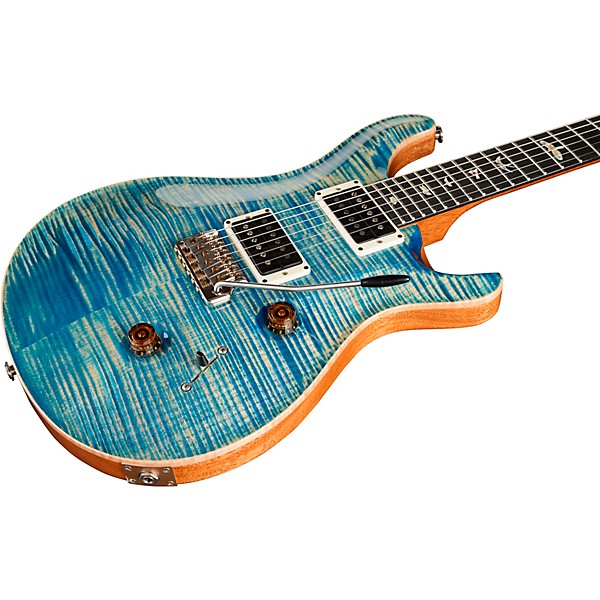 PRS Wood Library Custom 24 10-Top with Pattern Thin Neck and Ebony Fretboard Faded Blue Jean