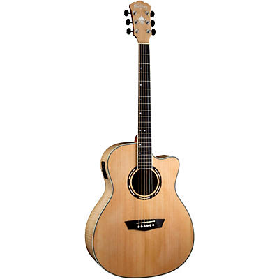 Washburn Ag40ce Apprentice Series Grand Auditorium Cutaway Acoustic-Electric Guitar Natural for sale