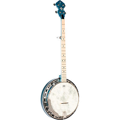 Ortega Obje400tbl Falcon 5-String Acoustic-Electric Banjo Trans Blue for sale
