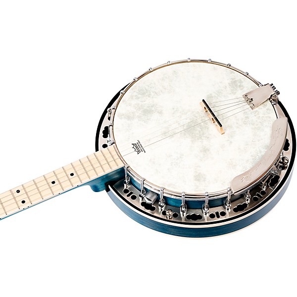 Ortega OBJE400TBL Falcon 5-String Acoustic-Electric Banjo Trans Blue