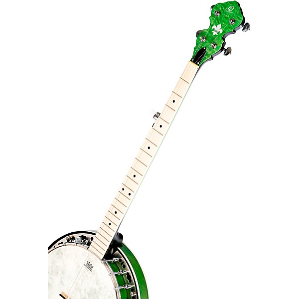 Ortega OBJE400TBL Falcon 5-String Acoustic-Electric Banjo Trans Green