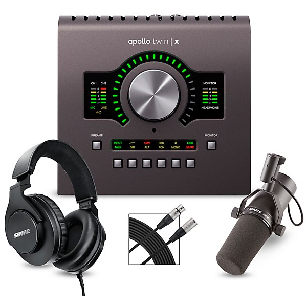 Universal Audio Apollo Twin X DUO Heritage Edition Interface with Shure  SM7B, SRH 440 and Mic Cable