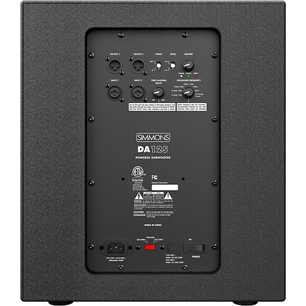 Simmons DA12S 12" Powered Drum Subwoofer