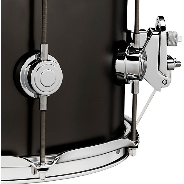 DW Collector's Series Satin Black Over Brass Snare Drum With Chrome Hardware 13 x 7 in.