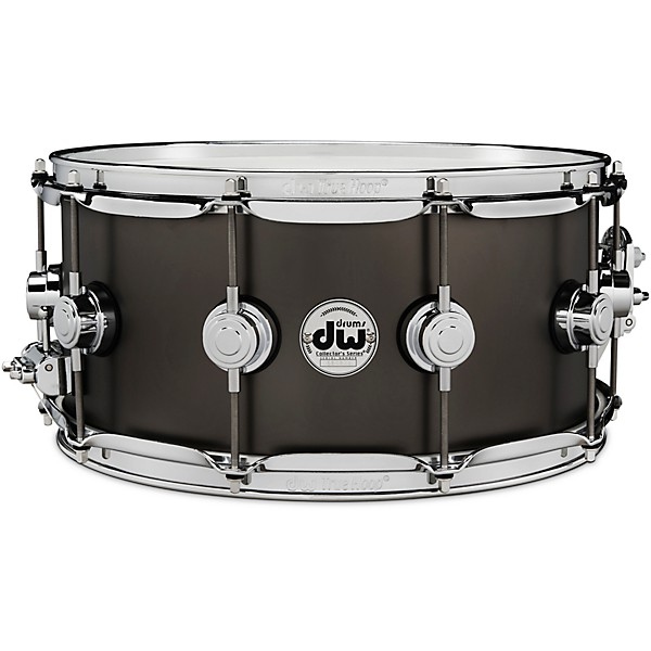 Open Box DW Collector's Series Satin Black Over Brass Snare Drum with Chrome Hardware Level 1 14 x 6.5 in.