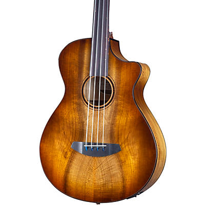 Breedlove Pursuit Exotic S Ce Fretless Concerto Acoustic-Electric Bass Amber Burst for sale