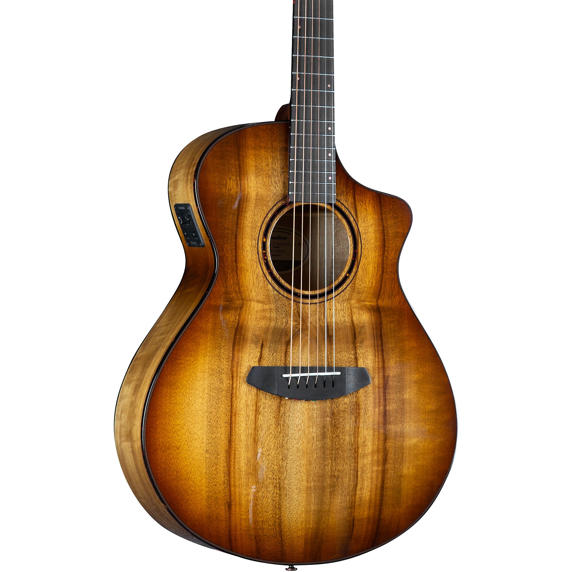 Breedlove Pursuit Exotic S CE Myrtlewood Concert Acoustic-Electric Guitar  Amber Burst