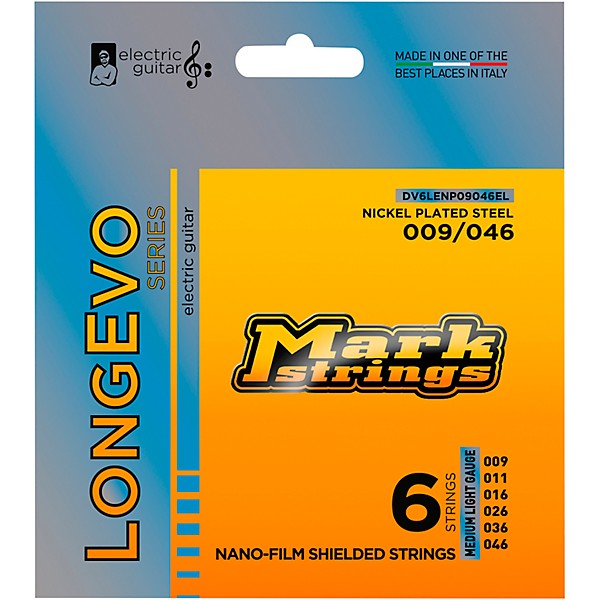 Markbass Longevo Series Nanofilm Shielded Nickel Plated Steel Electric Guitar Strings (9-46)