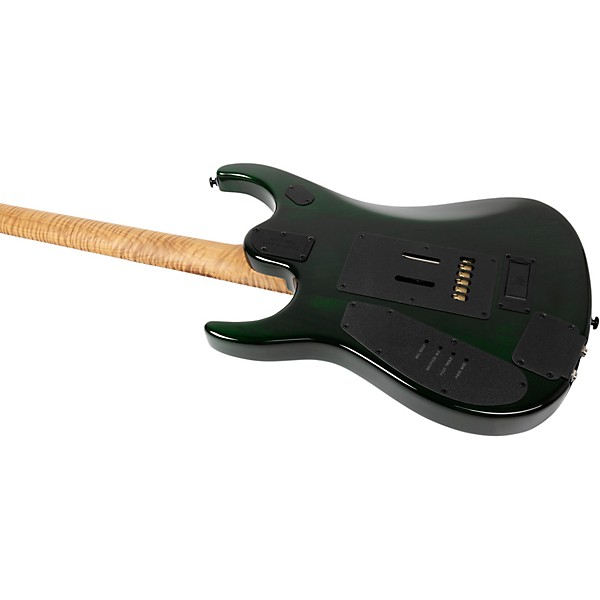 Ernie Ball Music Man JP15 6-String Electric Guitar Green Tiger Eye Flame