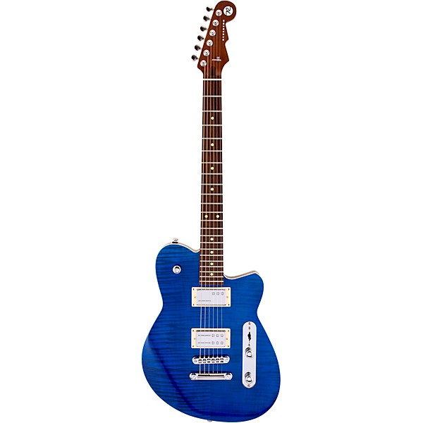 Open Box Reverend Charger RA Rosewood Fingerboard Electric Guitar Level 2 Transparent Blue 197881110390
