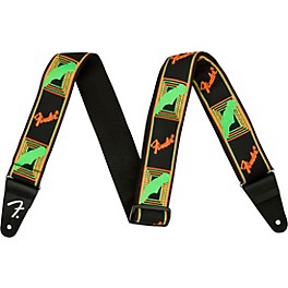 Fender Neon Monogrammed Strap Green and Orange 2 in.