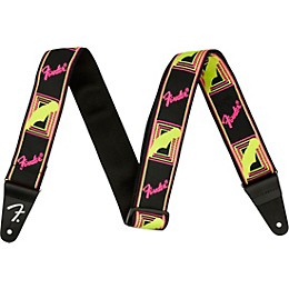 Fender Neon Monogrammed Strap Yellow and Pink 2 in.