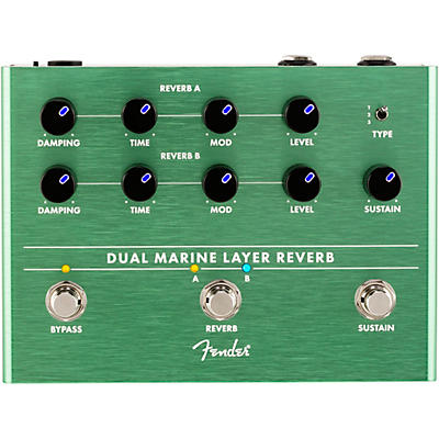 Fender Dual Marine Layer Reverb Effects Pedal Green for sale
