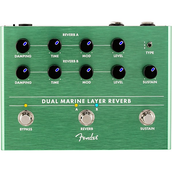 Fender Dual Marine Layer Reverb Effects Pedal Green