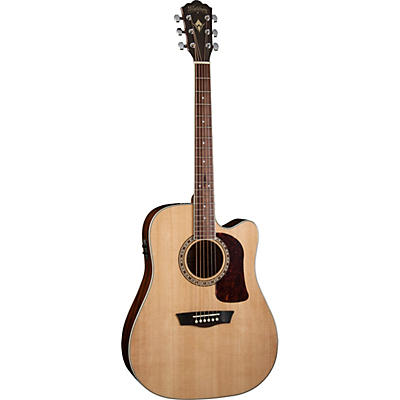 Washburn D10sce Heritage 10 Series Dreadnought Cutaway Acoustic-Electric Guitar Natural for sale