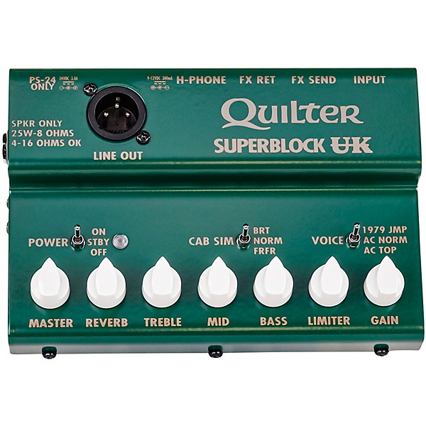 Open Box Quilter Labs Superblock UK Amplifier Head Level 2 Green 197881194802