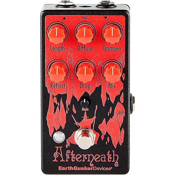 Clearance EarthQuaker Devices Afterneath V3 Reverb Effects Pedal Red