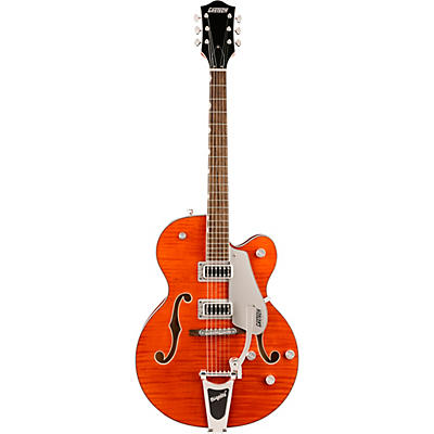 Gretsch Guitars G5427t Electromatic Hollowbody Single-Cut Flame Maple Top With Bigsby Limited-Edition Electric Guitar Orange Stain for sale