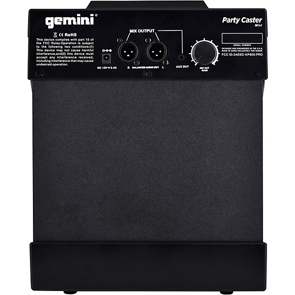Gemini Party Caster Mini Karaoke System With Handheld Wireless Microphone