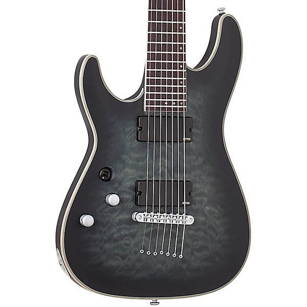 Schecter Guitar Research C-7 Platinum Left-Handed Electric Guitar See Thru Black Satin