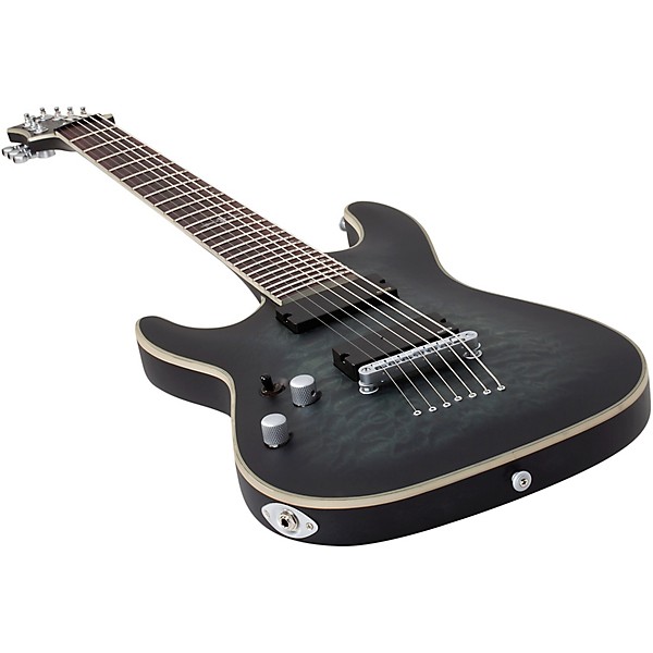 Schecter Guitar Research C-7 Platinum Left-Handed Electric Guitar See Thru Black Satin