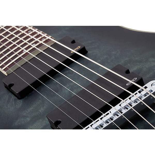 Schecter Guitar Research C-7 Platinum Left-Handed Electric Guitar See Thru Black Satin