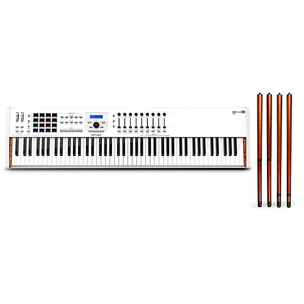 Arturia KeyLab 88 MKII Keyboard Controller and Matching Wooden Legs White