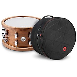 PDP by DW Limited-Edition Dark Stain Walnut and Maple Snare With Walnut Hoops and Chrome Hardware and Road Runner Bag