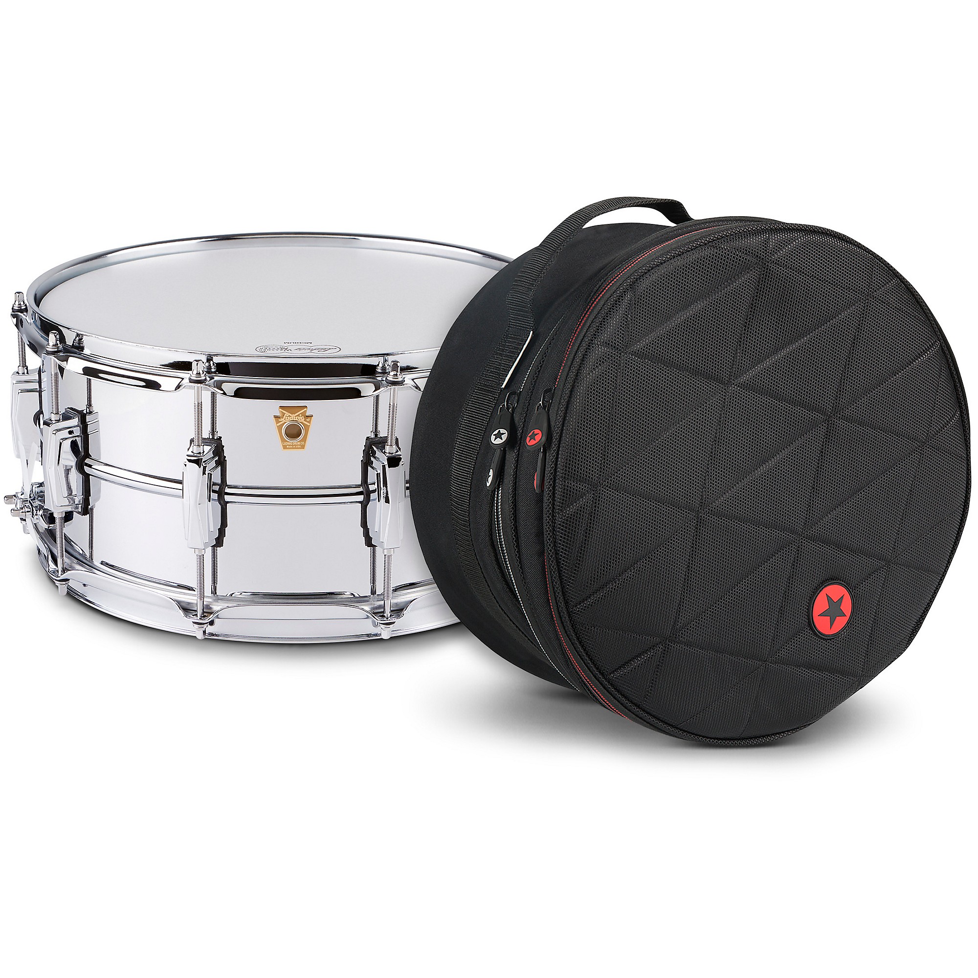 Ludwig Supraphonic Snare Drum Chrome With Road Runner Bag | Guitar