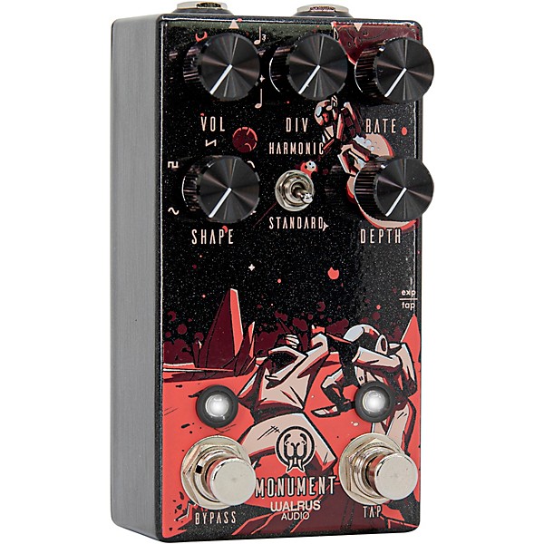 Clearance Walrus Audio Monument Harmonic Tap Tremolo Luna Series v2 Effects Pedal Metallic Black