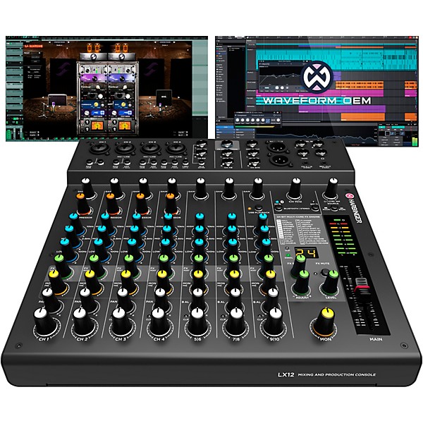 Harbinger LX12 12-Channel Analog Mixer With Bluetooth, FX USB Audio | Center