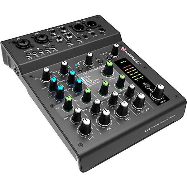Harbinger LX8 8-Channel Analog Mixer with Bluetooth, FX and USB Audio